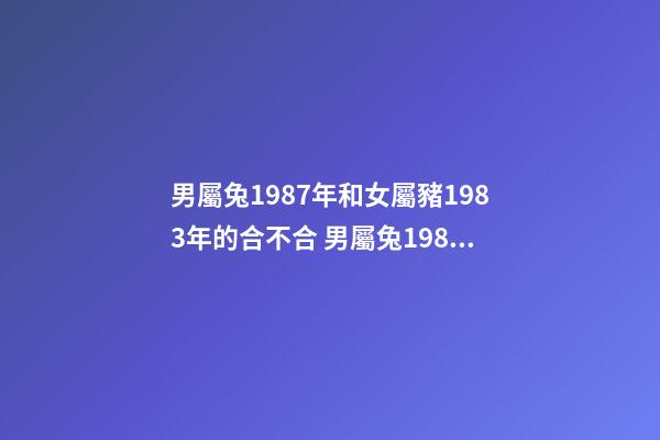 男屬兔1987年和女屬豬1983年的合不合 男屬兔1987年和女屬豬1983年的合不合？-第1張-觀點-玄機派